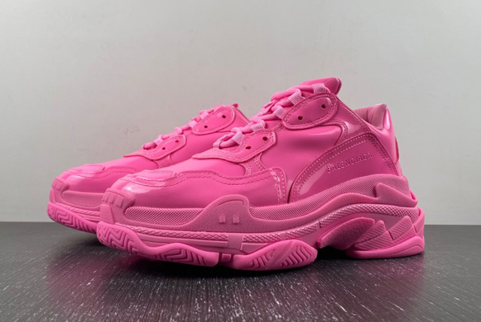 BALENCIAGA Triple S Clear Sole Sneaker Fluorescent Pink 734953 W2PAA 5000