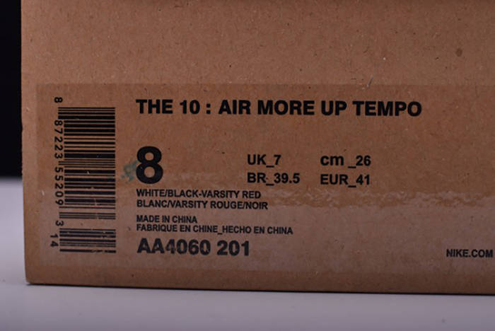 Off-White  X NIKE AIR MORE UPTEMPO MENS  AA4060-201