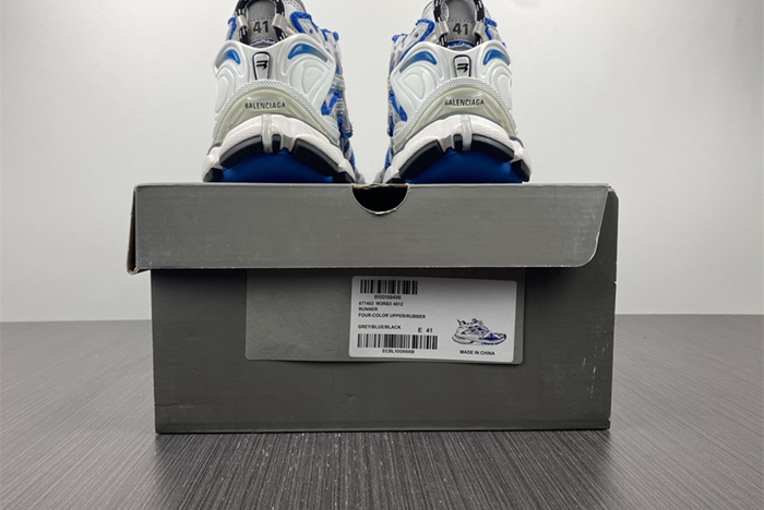 BALENCIAGA -Runner WHITE SAPPHIRE BLUE 677403 W3R83 4912