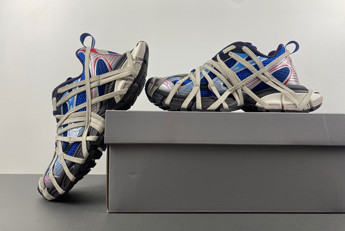Balenciaga 3XL Extreme Lace Sneaker Royal Blue Silver778698 W3XLL 0525