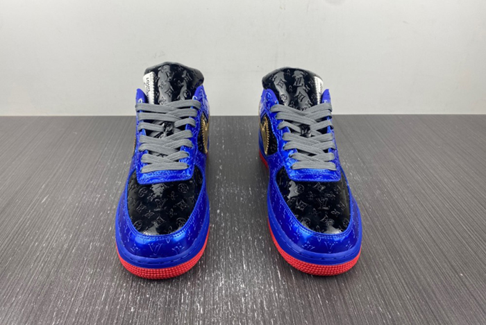 Louis V  x Nike Air Force LV Black/Blue/Gold