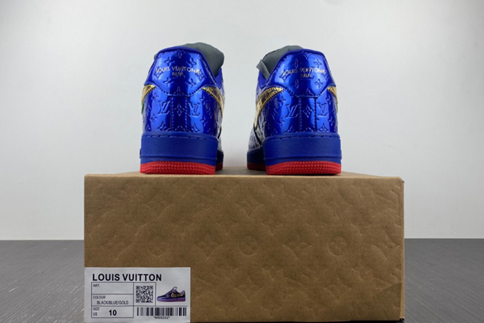 Louis V  x Nike Air Force LV Black/Blue/Gold