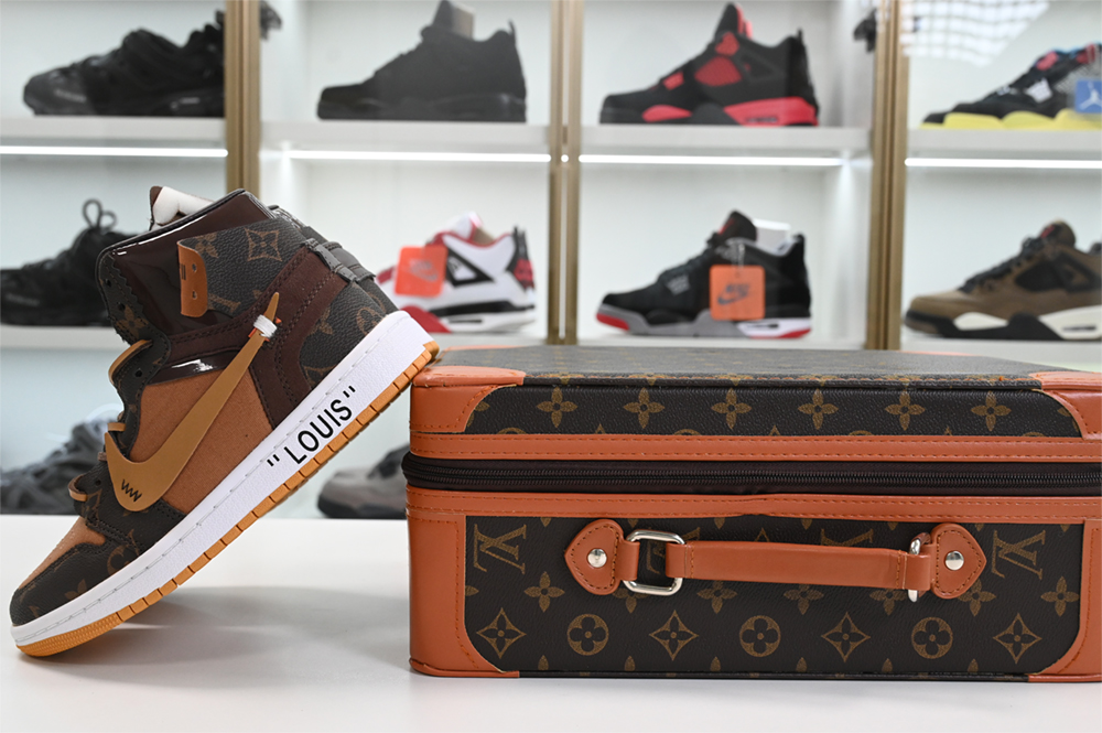 Louis V  x Off-White  x Air Jordan 1 Customs MENS AQ0818-158