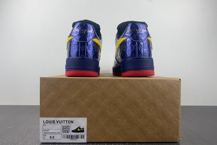 Louis V  x Nike Air Force LV  Black/Blue/Yellow