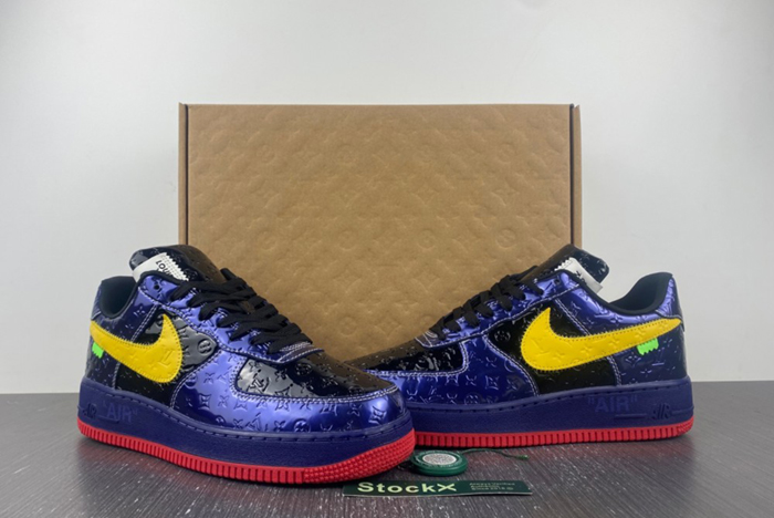 Louis V  x Nike Air Force LV  Black/Blue/Yellow