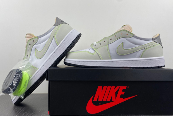 Jordan 1 Retro Low White Ghost Green Black Men