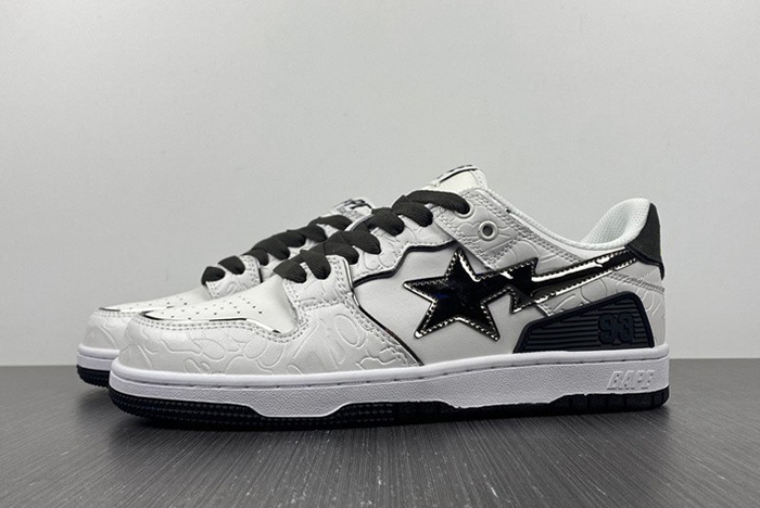 A Bathing Ape Bape SK8 Sta White Silver
