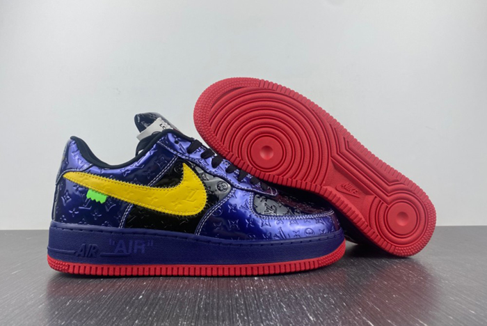 Louis V  x Nike Air Force LV  Black/Blue/Yellow