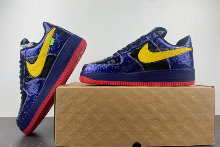 Louis V  x Nike Air Force LV  Black/Blue/Yellow