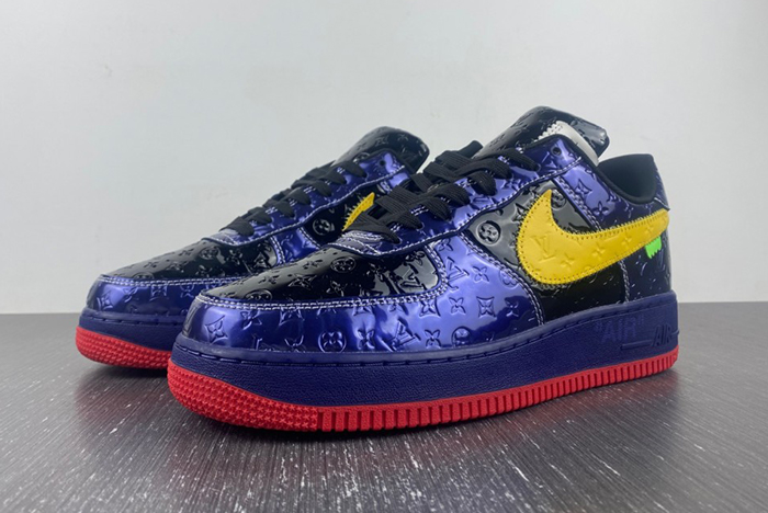 Louis V  x Nike Air Force LV  Black/Blue/Yellow