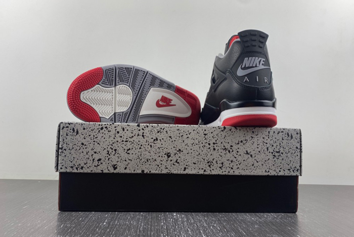 Air Jordan 4 Bred Reimagined leather material FV5029-006