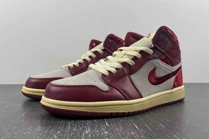 Jordan 1 Mid SE Tiki Leaf Team Red  DZ2820-601