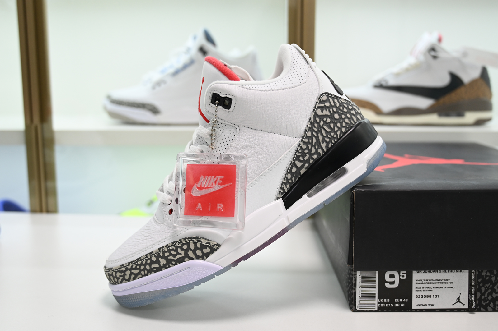 Jordan 3 Retro Free Throw Line White Cement Men's 923096-101