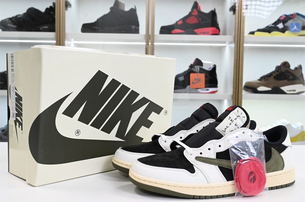 Travis Scott x Air Jordan 1 Low OG Olive  DZ4137-106
