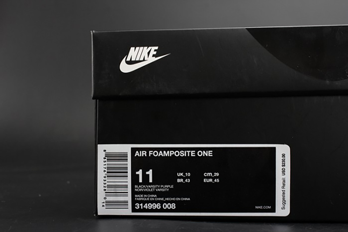 Nike Air Foamposite One "Eggplant"  Black/ varsity purple mens 314996-008