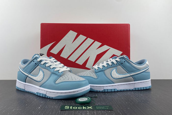 NIKE DUNK LOW RETRO  Fleece Swoosh Worn Blue FB1871-011