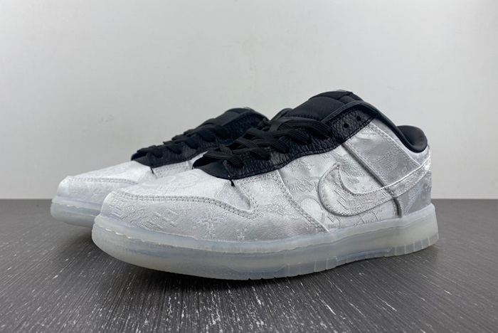 CLOT x fragment x Nike Dunk Low Colorway: White/Black  FN0315-110