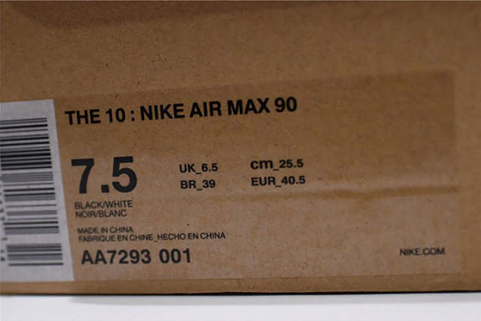Off-White  Nike Air Max 90 Black Cone White AA7293-001