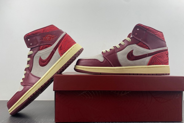 Jordan 1 Mid SE Tiki Leaf Team Red  DZ2820-601