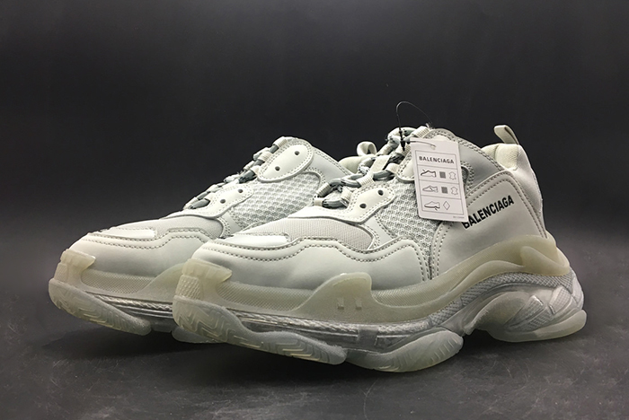 BALENCIAGA TRIPLE S TRAINER 'CLEAR SOLE' - BALENCIAGA - GREY 541624 W09O1 1705