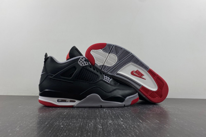 Air Jordan 4 Bred Reimagined leather material FV5029-006