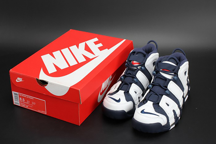 Nike Air More Uptempo "Olympic" White/Midnight Navy mens 414962-104