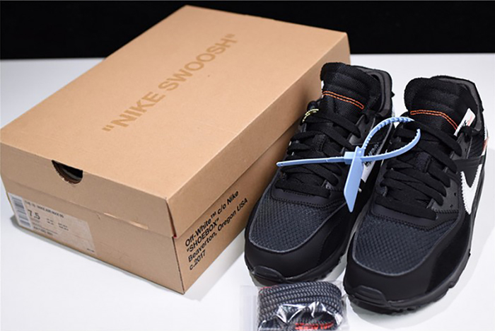 Off-White  Nike Air Max 90 Black Cone White AA7293-001
