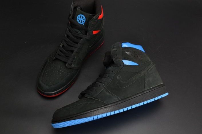 Air Jordan 1 Retro High OG "Quai 54"  Black/Italy Blue-University Red mens AH1040-054