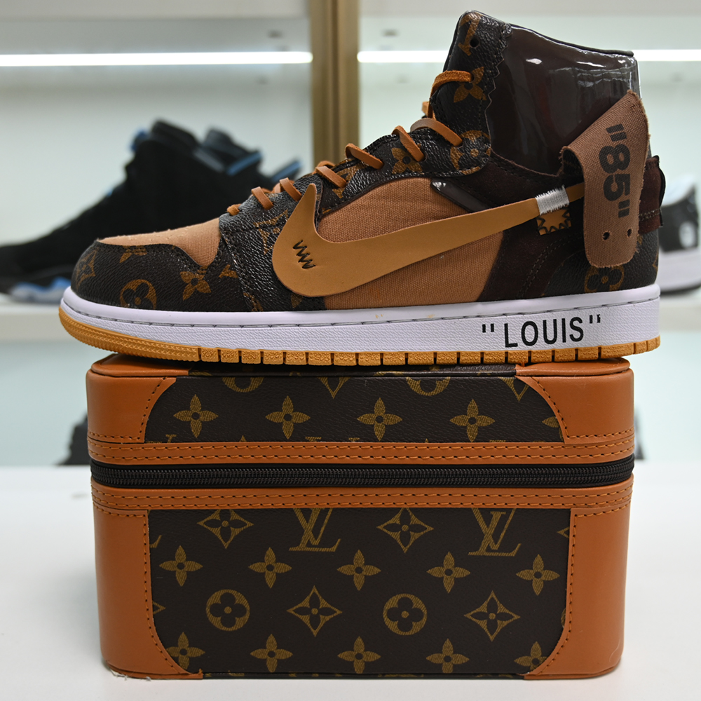 Louis V x Off-White x Air Jordan 1 Customs MENS AQ0818-158